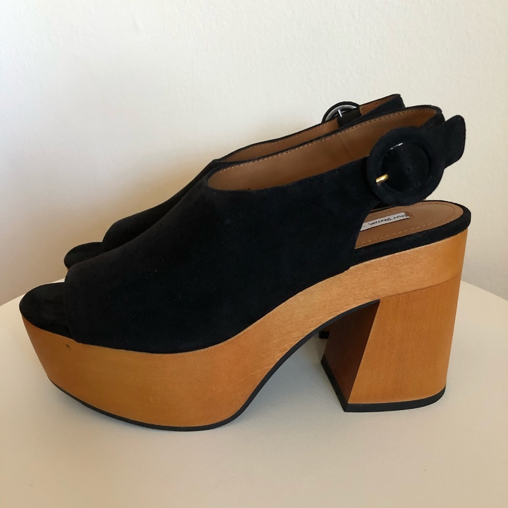 & Other Stories Suede Platform Clogs 6.5